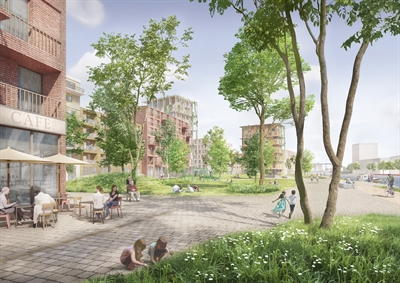 : Das neue Quartier an der Theodor-Scheiwe-Straße bringt Urbanität am Kanal Münster, autofreie Zonen und Grünflächen. Bis zu 1.300 Wohnungen und 1.600 Arbeitsplätze entstehen.
