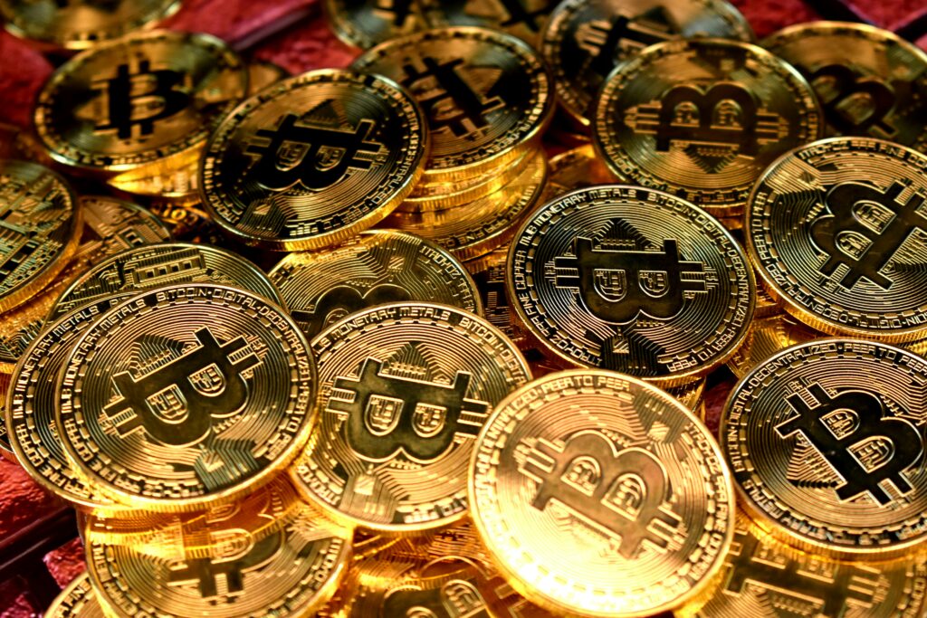 Goldene Bitcoin-Münzen