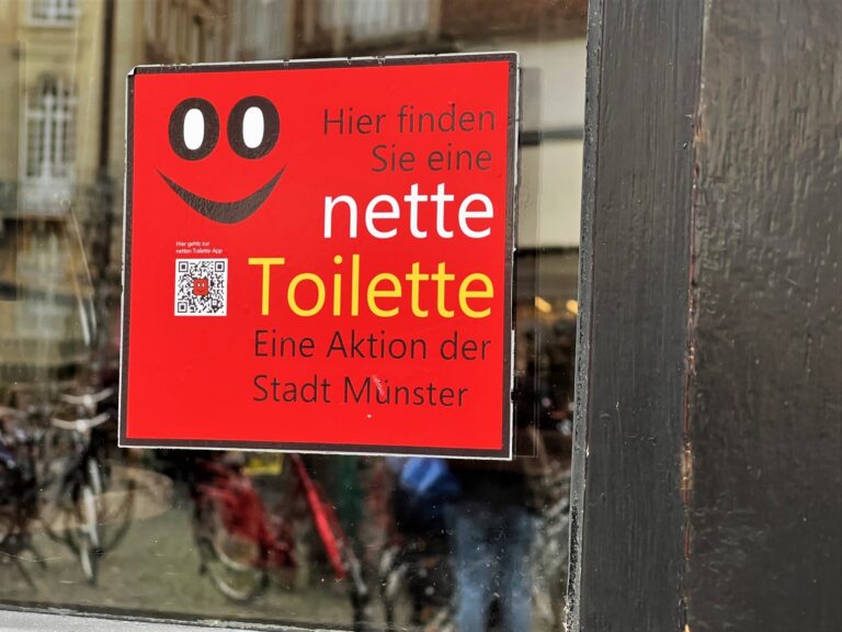 Die „Nette Toilette“ in Münster: Gastronomiebetriebe stellen Gästetoiletten kostenlos bereit. Ausbau und Werbemaßnahmen geplant.
