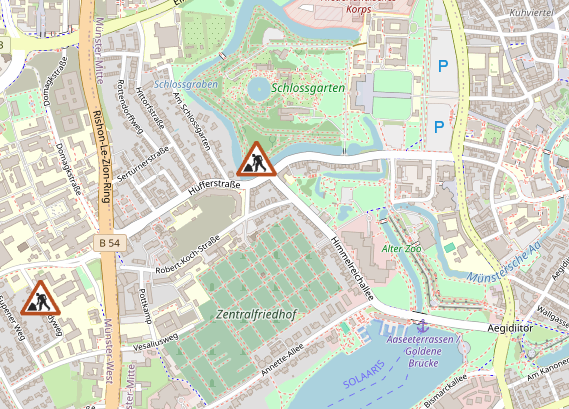 Die Bauarbeiten Hüfferstraße in Münster sorgen ab 11. März 2024 bis ende November für eine Einbahnstraßenregelung.