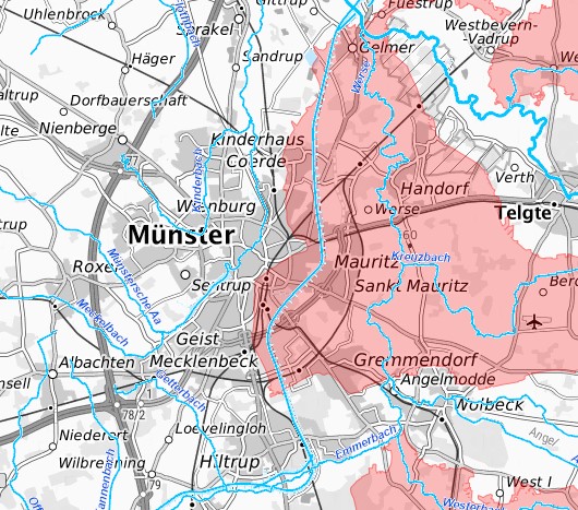 Nitratbelastung hoch im Osten von Münster