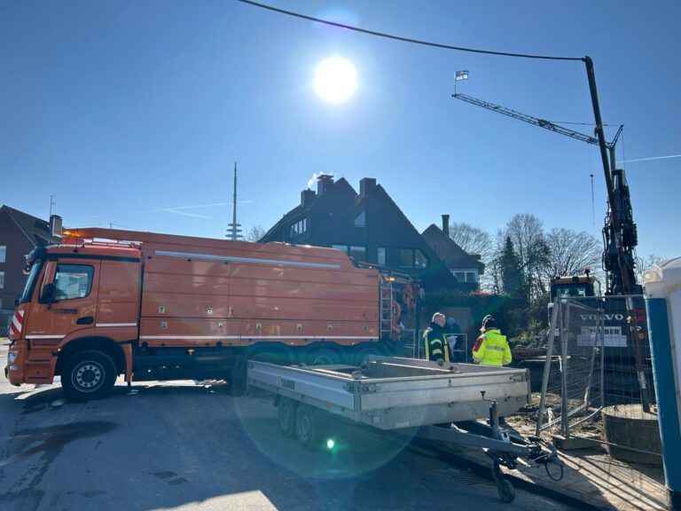 Die Blindgänger-Freilegung am Merschkamp wurde wegen eindringenden Grundwassers abgebrochen. Ein neuer Termin wird von der Stadt Münster bekannt gegeben.