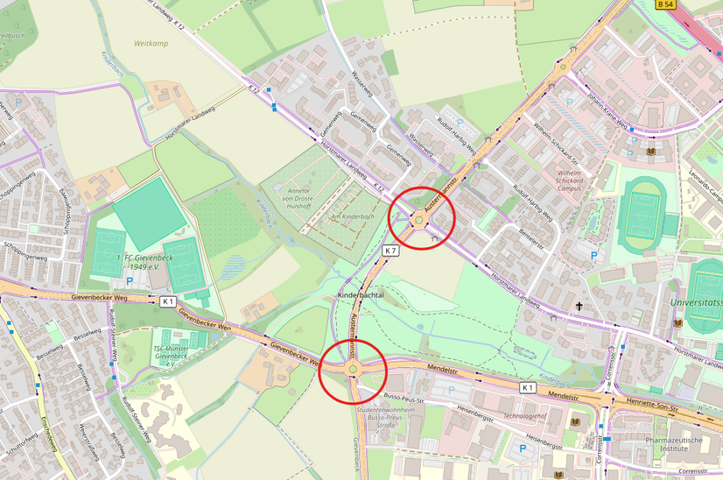 Kurzzeitige Bauarbeiten am Kreisverkehr Horstmarer Landweg und Kreisverkehr Austermannstraße sorgen für Einschränkungen – das musst du wissen.