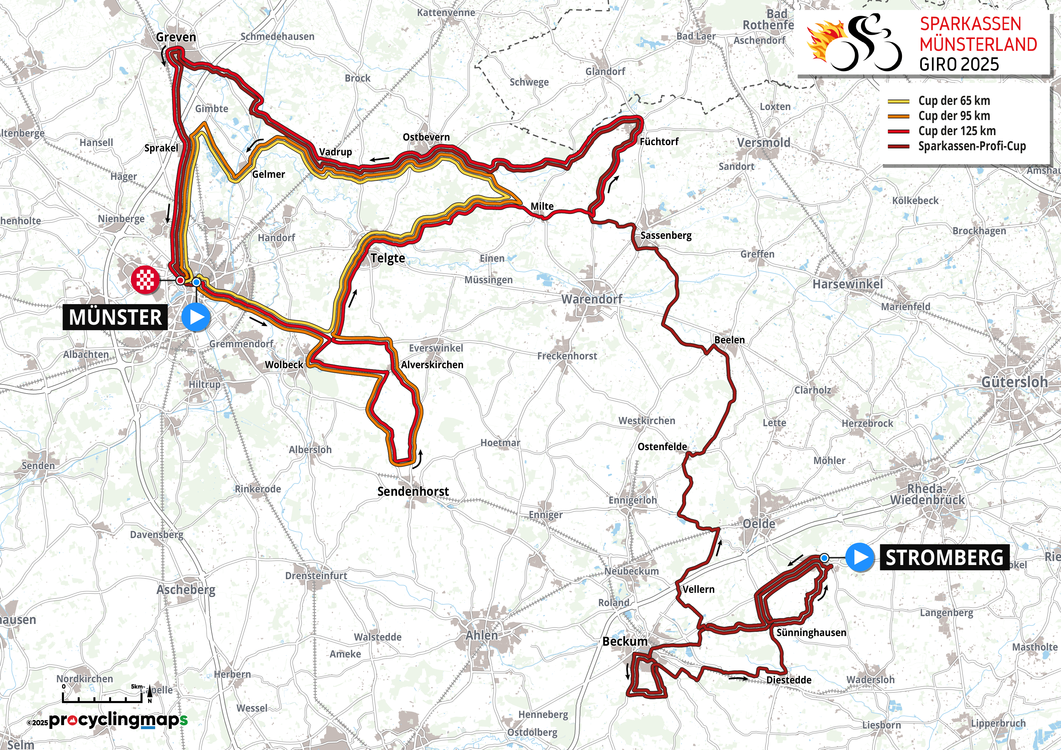 Der Sparkassen Münsterland Giro 2025 bringt Radsportprofis und Hobbysportler zusammen – mit neuen Strecken, Zuschaueraktionen und dem LeezenCup.