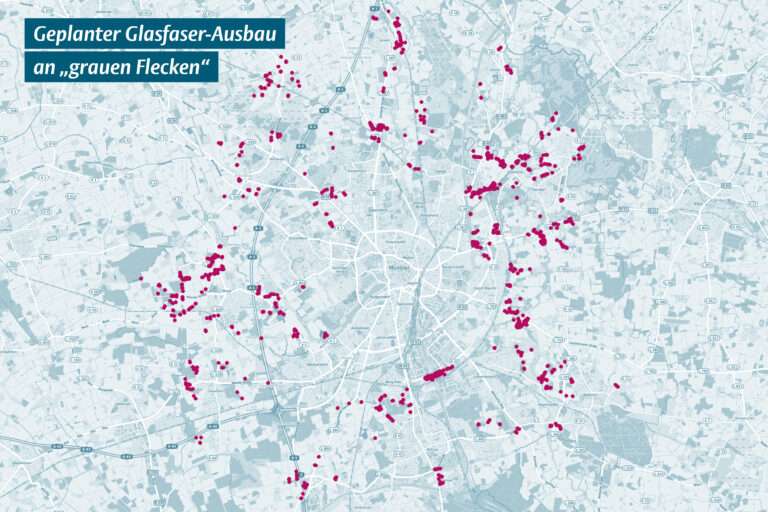 Der Glasfaserausbau in Münsters grauen Flecken bringt schnelles Internet in unterversorgte Randlagen – bis 2027.