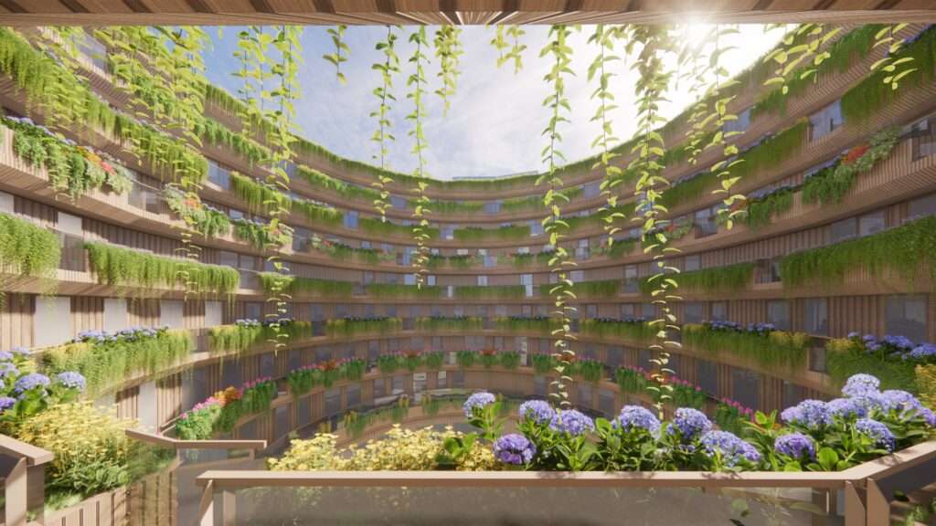 Der Gasometer Münster wird zum Stadtquartier: 14 Stockwerke vereinen Wohnen, Kultur und Gewerbe im denkmalgeschützten Bau am Albersloher Weg.