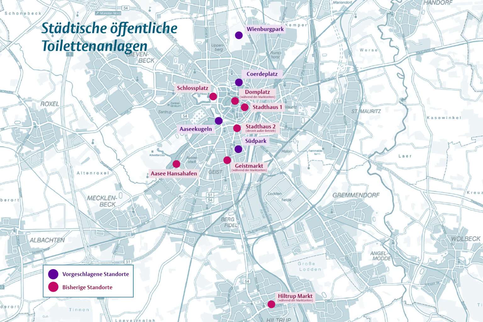 öffentliche Toiletten Münster