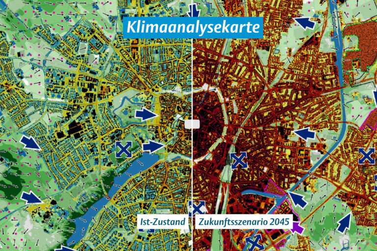 Die Stadt Münster stellt interaktive Karten zur Hitzebelastung vor. Das Online-Portal zeigt Wärmeinseln im Stadtgebiet und dient als Grundlage für Planung und Klimaanpassung.