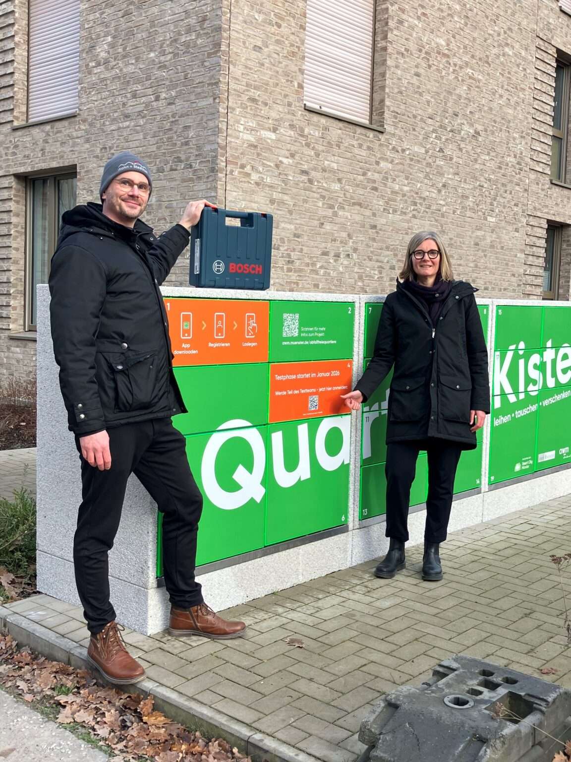 Die QuartiersKiste startet in Münster: In York und Oxford können Anwohner ab Januar Alltagsgegenstände kostenfrei ausleihen.
