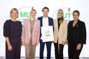 Glowkitchen aus Münster gewinnt MUT – DER GRÜNDUNGSPREIS NRW 2025 und überzeugt mit veganem Bananenbrot und nachhaltigem Konzept.