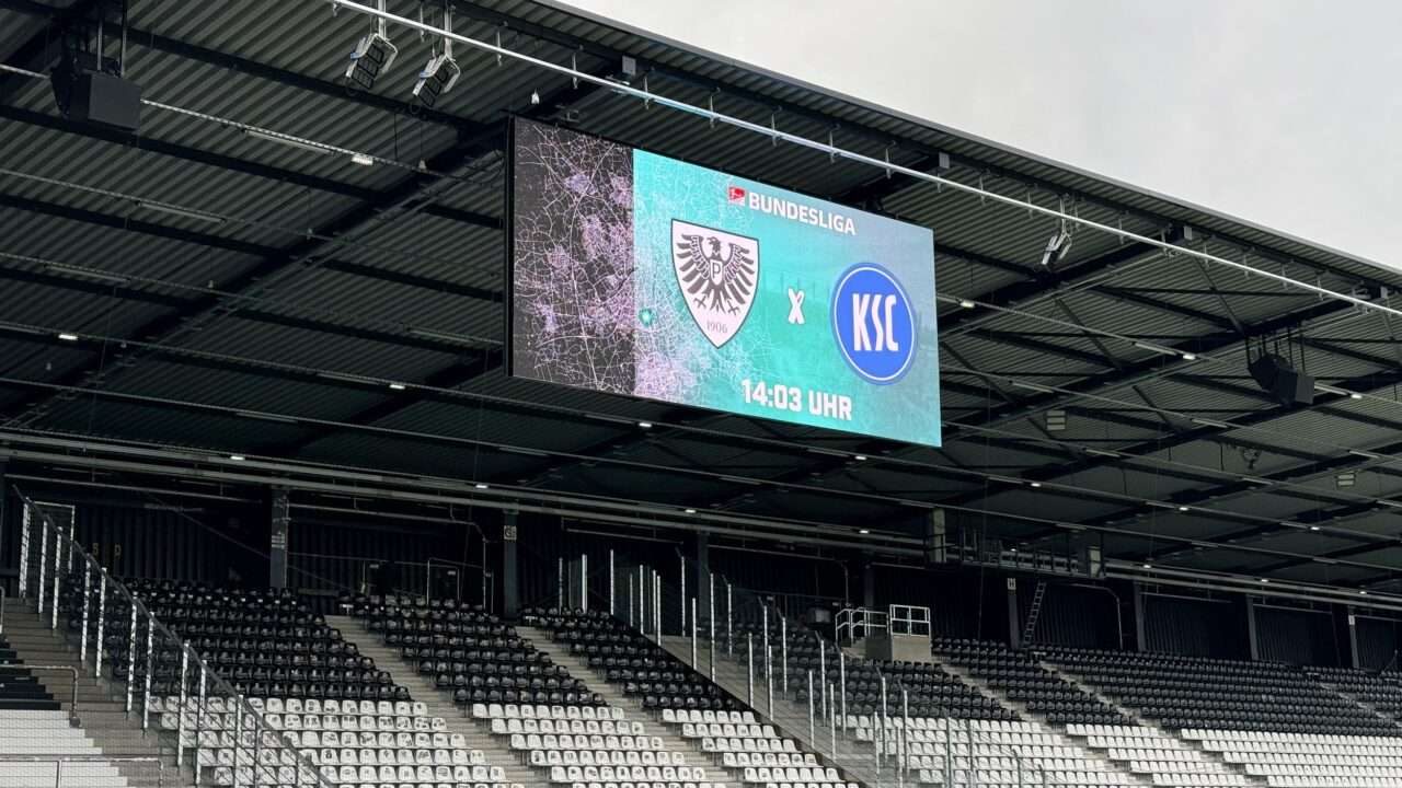 Im LVM-Preußenstadion in Münster geht am 17. Januar erstmals eine neue Videoleinwand in Betrieb.