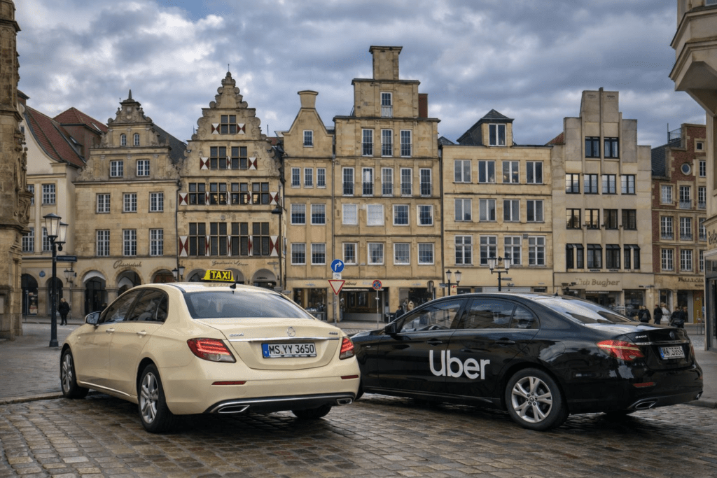 Taxi vs. Uber in Münster: Mindestpreise rücken in den Fokus