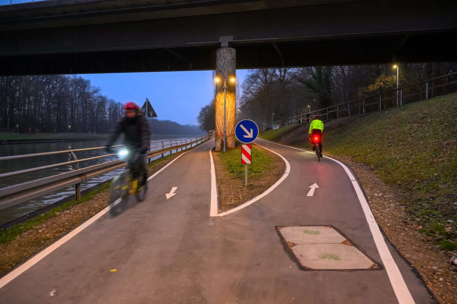 Der Hauptausschuss lehnt einheitliche Beleuchtungszeiten an der Kanalpromenade Münster ab. Besonders an den Rieselfeldern bleibt es nachts weiter dunkel.
