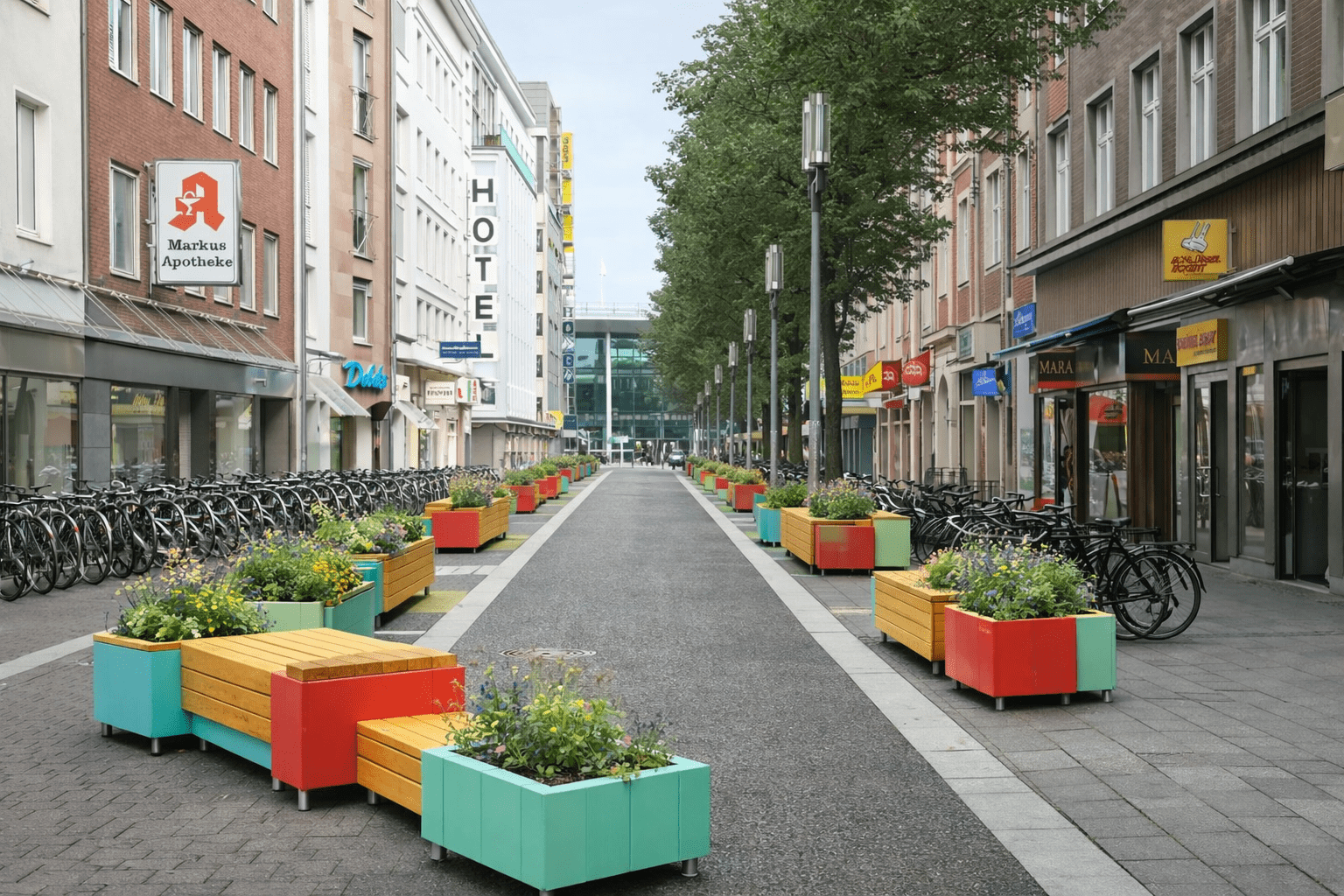 Münster plant neue Maßnahmen an der Windthorststraße. Mehr Ordnung, Grüninseln und bessere Aufenthaltsqualität ab Mai 2026.