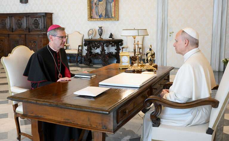 Papst Leo XIV. hat Bischof Heiner Wilmer in Audienz empfangen. Thema war auch die Lage der Kirche in Deutschland.