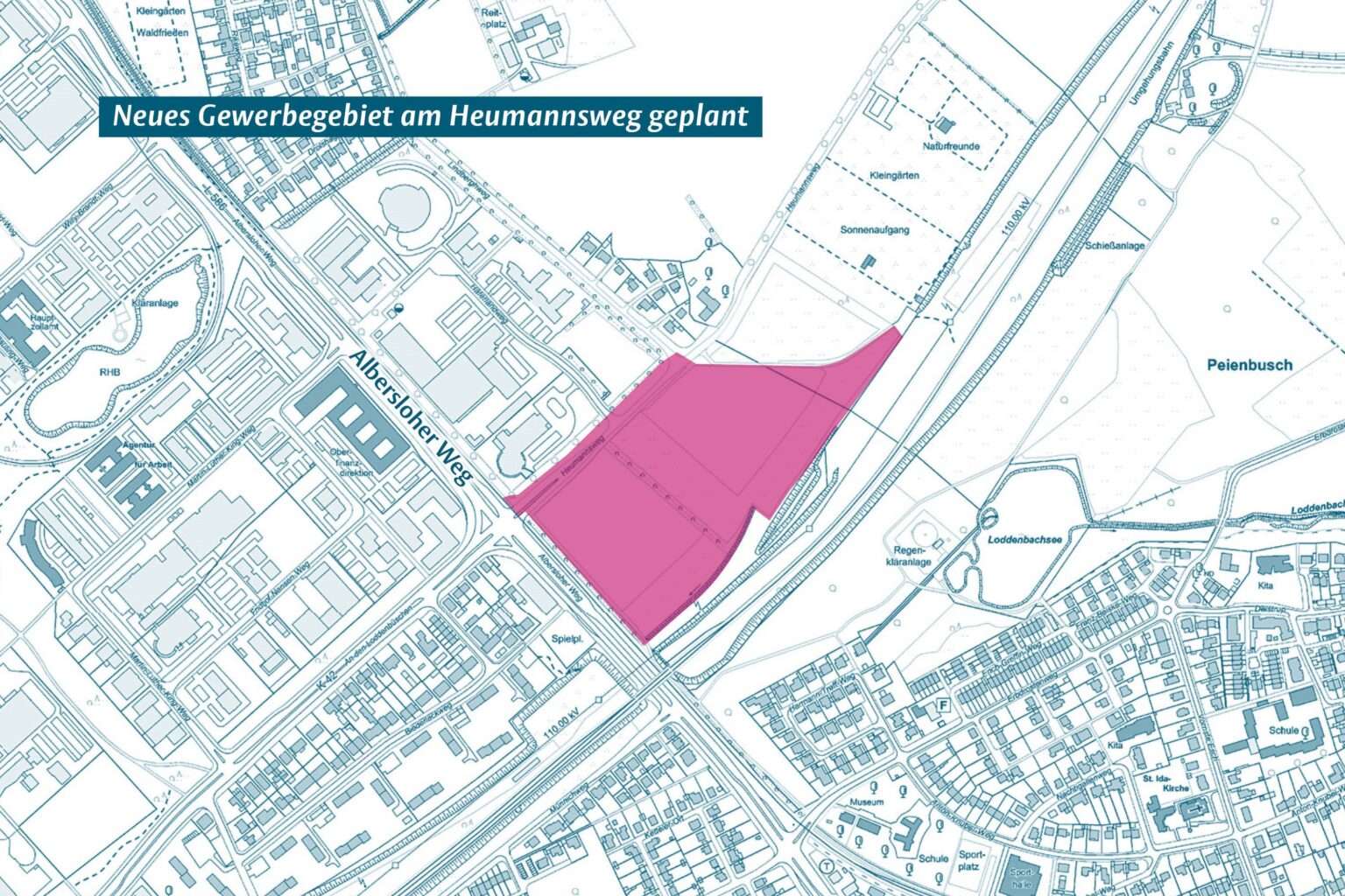 Münster plant ein neues Gewerbegebiet am Heumannsweg. Der Rat hat die nächsten Schritte für das Verfahren beschlossen.