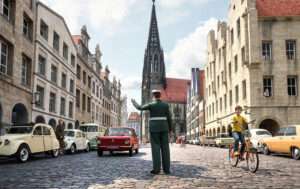 Neue Fahrraderlebniswelt in Münster: Das Leezodrom verbindet Ausstellung, Film und Virtual Reality zur Zeitreise durch die Fahrradstadt.