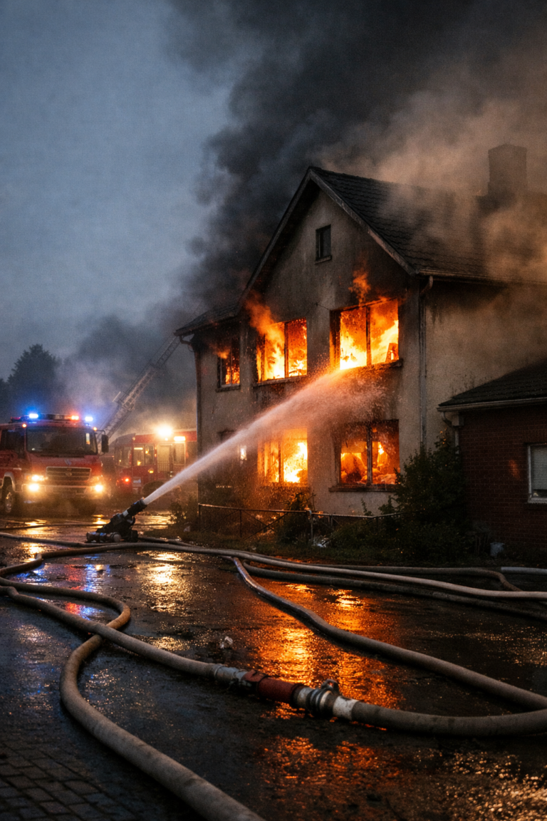 Feuerwehr bekämpft Brand in Einfamilienhaus in Gifhorn-Südstadt