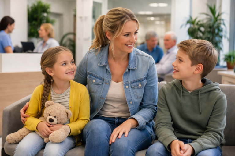 Familie beim Arzt – Familienversicherung in der gesetzlichen Krankenversicherung 2026