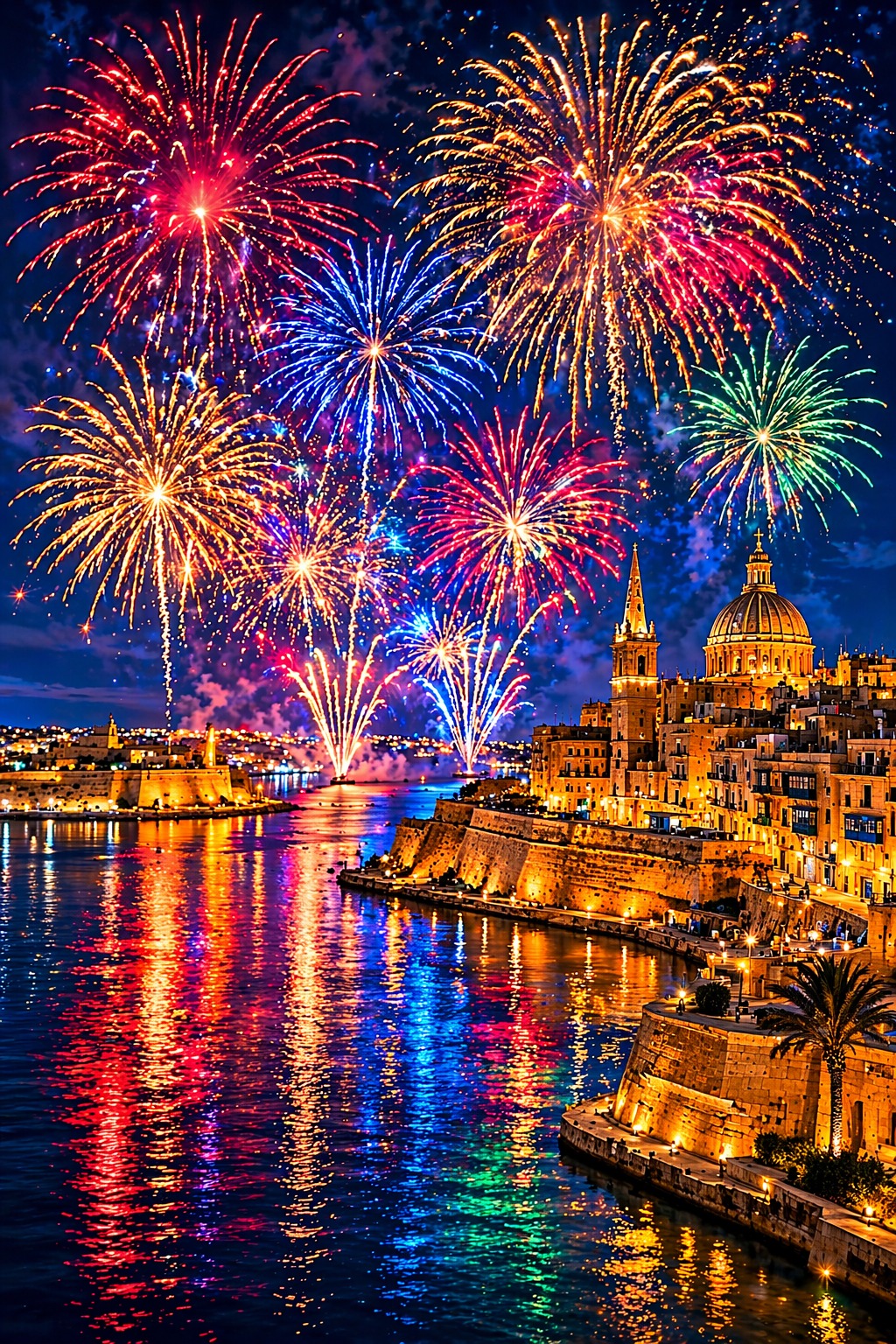 Malta Feuerwerk Festival 2026 Grand Harbour Feuerwerk Nacht