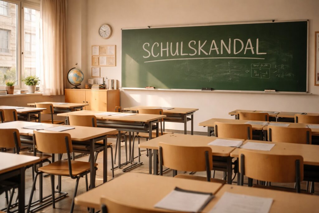 Leeres Klassenzimmer in einer deutschen Schule