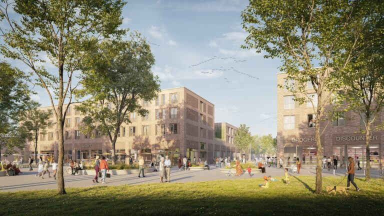 In Gremmendorf entsteht die Neue Mitte York mit Supermärkten, Drogerie, Gastronomie, Wohnungen, Tiefgarage und Dachgarten.