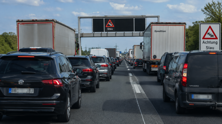 Brennender Pkw auf der A1 bei Münster-Nord