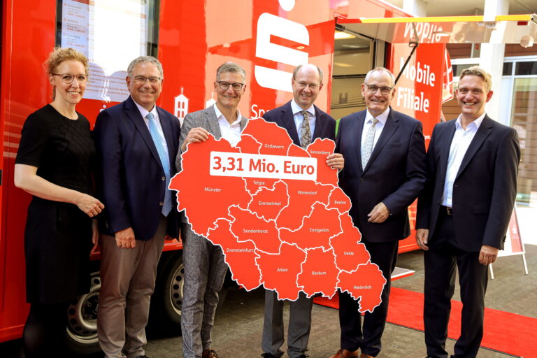Die Sparkasse schüttet 3,31 Millionen Euro an Münster, den Kreis Warendorf und dessen Kommunen aus.