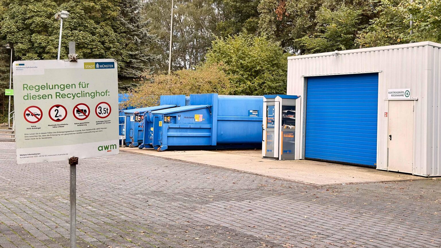 Der Recyclinghof Hiltrup soll 2029 neu eröffnen. Geplant sind mehr Platz, längere Öffnungszeiten und Anlieferungen mit Anhänger.