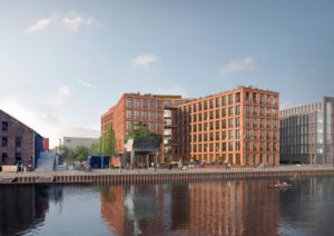 Die Schildkröte am Stadthafen in Münster soll abgerissen und begrünt neu gebaut werden. Fiege plant die Fertigstellung bis Mitte 2027.