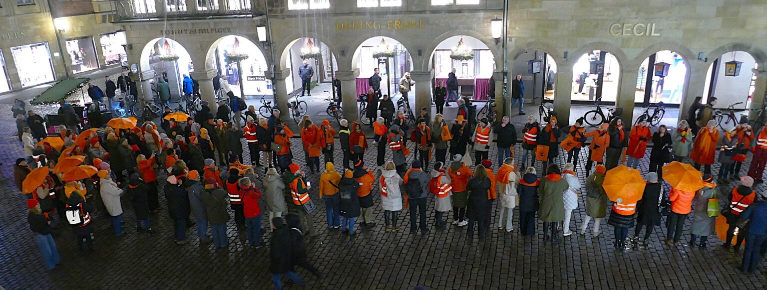 270.000 Brötchentüten, Kunst und Flashmob-Aktionen: So macht Münster bei den Orange Days 2026 auf Gewalt gegen Frauen aufmerksam.