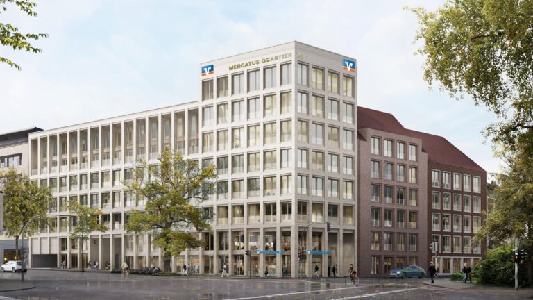 Das Mercatus Quartier in Münster nimmt Gestalt an. Ende Oktober starten Abrissarbeiten, die Neubrückenstraße wird für acht Tage voll gesperrt.